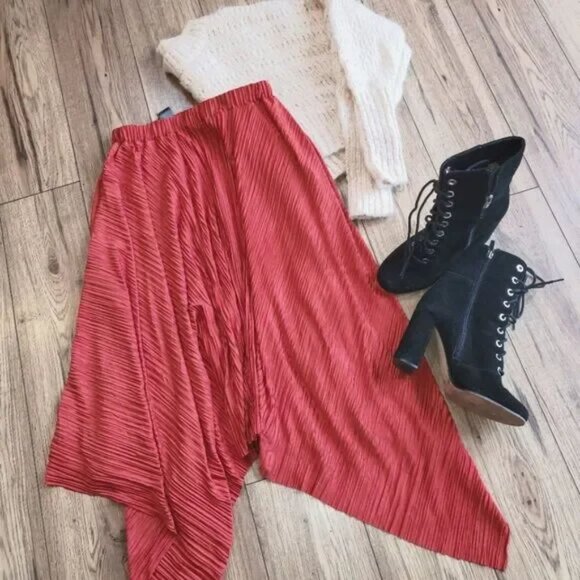 Anthropologie Sunday in Brooklyn Plisse Handkerchief Asymmetric Hem Skirt S - Picture 3 of 6